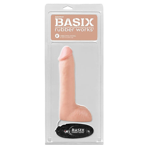 Basix 8 Inch Realistic Vibrating Dong by Pipedream - Realistic Dildos