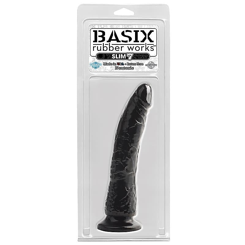 Basix 7 Inch Slim Realistic Dong with Suction Cup - Realistic Dildos