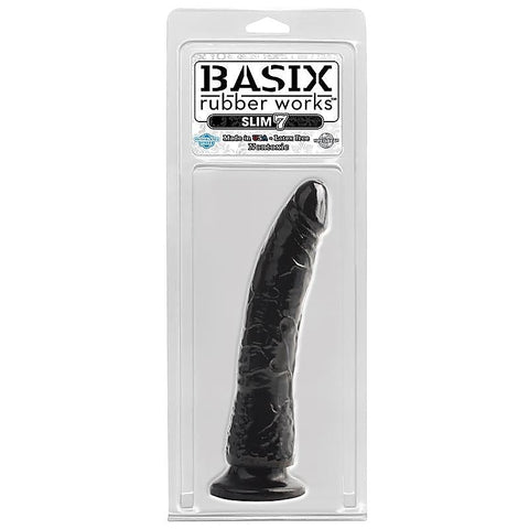 Basix 7 Inch Slim Realistic Dong with Suction Cup - Realistic Dildos