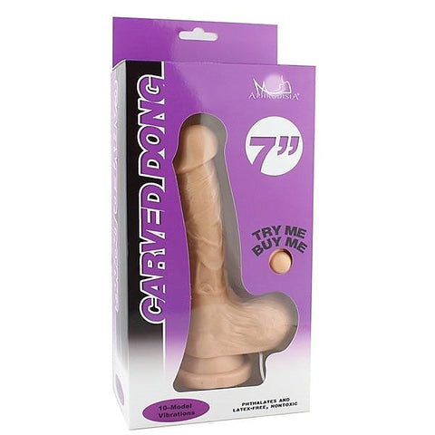 Carved Vibrating 7 Inch Dildo by Aphrodisia - Realistic Dildos