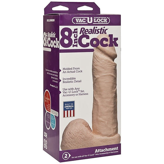Vac-U-Lock 8 Realistic Cock Vanilla by Doc Johnson - Realistic Dildos