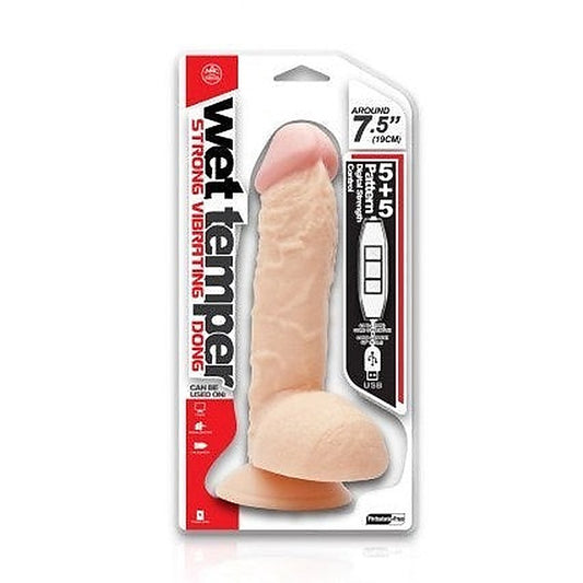 Wet Temper 7.5 Inch Veiny Vibrating Dong by NANMA - Vibrating Dildos
