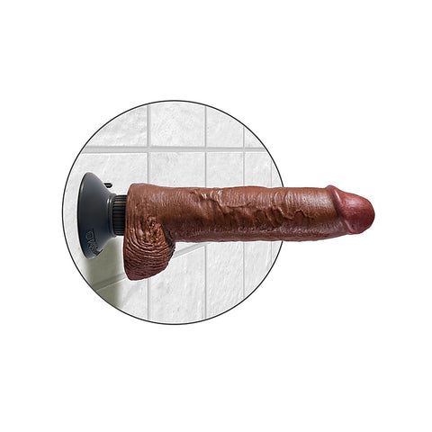King Cock 10 Inch Vibrating Cock with Balls - Realistic Dildos
