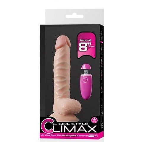 G-Girl Style 8" Climax Vibrating Dong by NANMA Corporation - Realistic Dildos