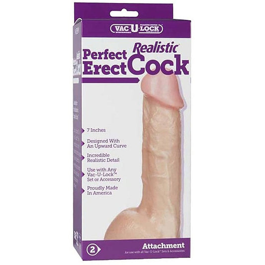 7 inch Realistic Perfect Erect Cock by Doc Johnson - Realistic Dildos