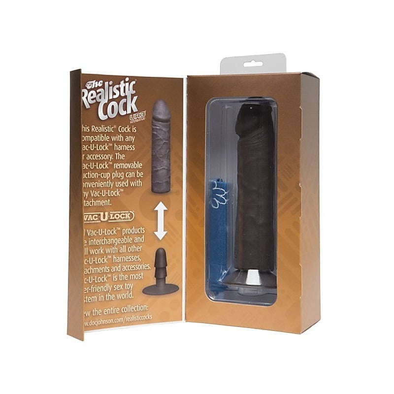 The Realistic Cock UR3 8 in. Black by Doc Johnson - Realistic Dildos