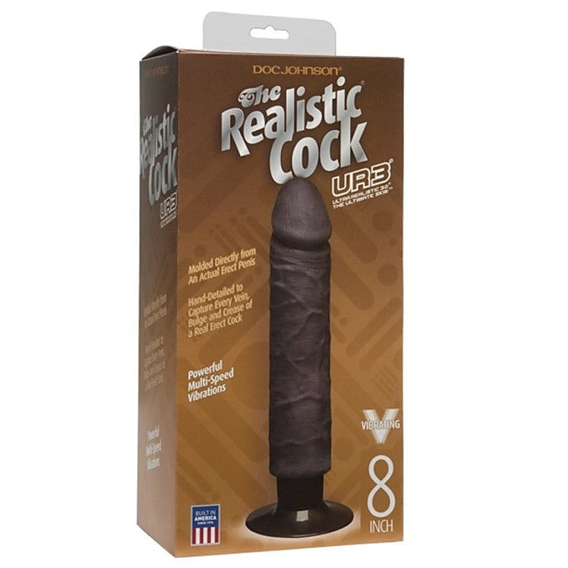 The Realistic Cock UR3 Vibrating 8 in. by Doc Johnson - Realistic Dildos