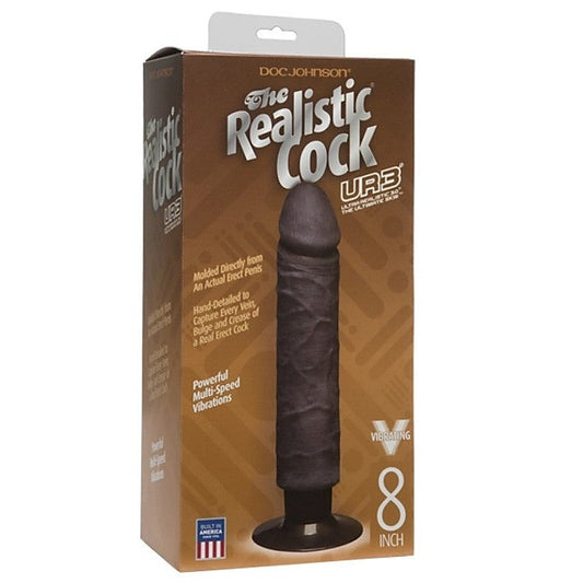 The Realistic Cock UR3 Vibrating 8 in. by Doc Johnson - Realistic Dildos