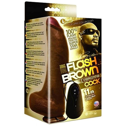 Icon Male Flash Brown 11 Inch Vibrating Cock by Icon Brands - Realistic Dildos