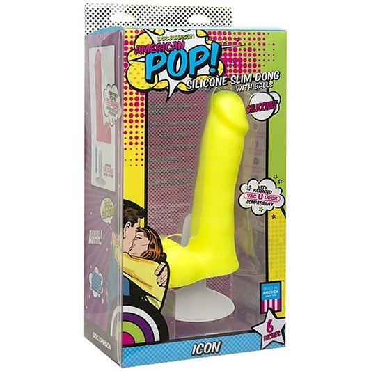 American Pop Icon Realistic Dong With Ball by Doc Johnson - Realistic Dildos