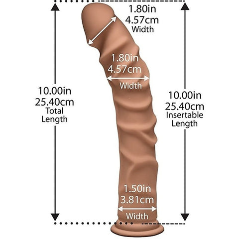 The D Ragin D Caramel 10 Inch by Doc Johnson - Realistic Dildos