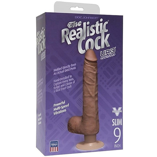 Realistic Cock UR3 Vibrating Slim by Doc Johnson - Realistic Dildos