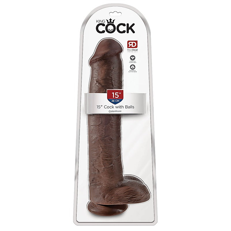King Cock 15 Inch Realistic Dong with Balls - Rabbit Vibrators