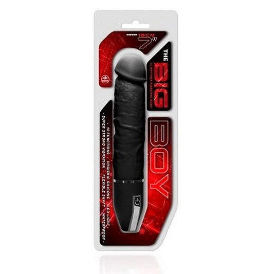 The Big Boy 7" Black Silicone Vibrator - Realistic Dildos