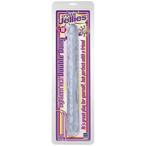 Crystal Jellies 18 Double Dong Clear by Doc Johnson - Realistic Dildos