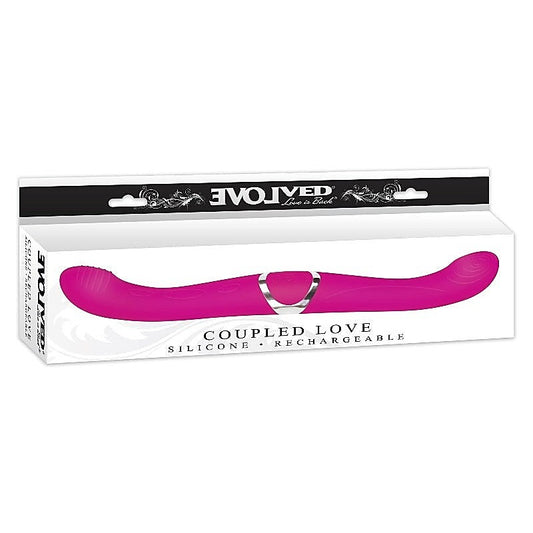 Coupled Love Vibrating Silicone Double Ender by Evolved - Realistic Dildos