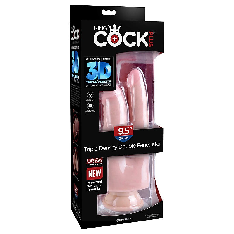 King Cock 9.5 Inch Triple Density Double Penetrator Dong - Double Ender