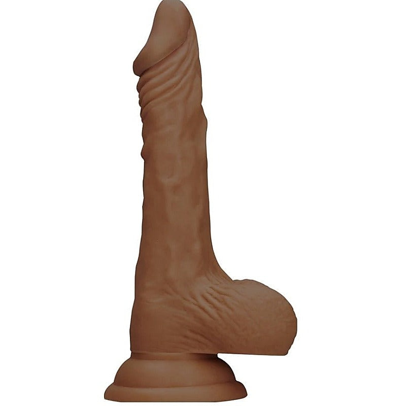 Realrock Skin Dildo with Balls Brown by Shots Toys - Realistic Dildos
