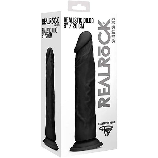 Realrock Skin Dildo Black by Shots Toys - Realistic Dildos
