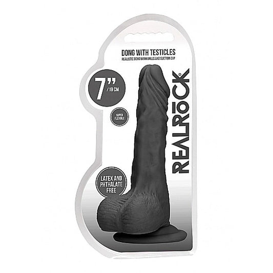Realrock Skin Dong with Testicles 7 inch by Shots Toys - Realistic Dildos