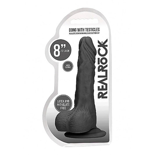 Realrock Skin Dong with Testicles 8 inch by Shots Toys - Realistic Dildos