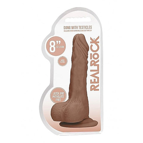 Realrock Skin Dong with Testicles 8 inch by Shots Toys - Realistic Dildos