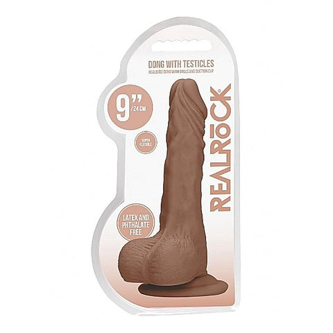 Realrock Skin Dong with Testicles 9 inch by Shots Toys - Realistic Dildos
