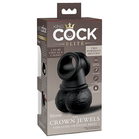 King Cock Elite The Crown Jewels Vibrating Silicone Balls - Ball and Cock Toys
