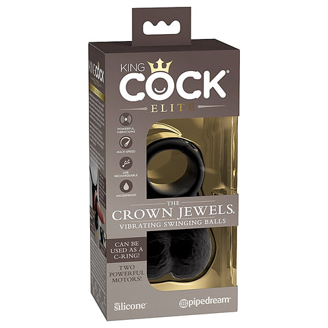 King Cock Elite The Crown Jewels Vibrating Silicone Balls - Ball and Cock Toys