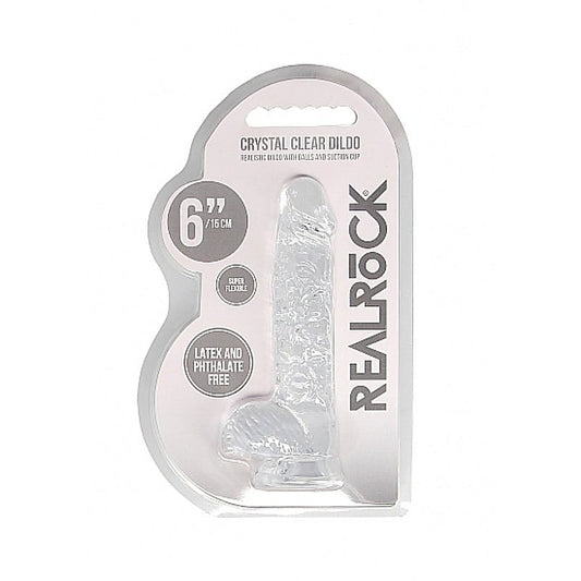 Realrock Crystal Clear Dildo with Balls 6 inch by Shots Toys - Non-Realistic Dildos