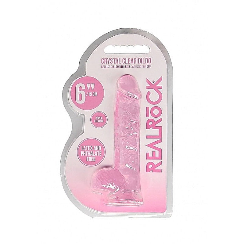 Realrock Crystal Clear Dildo with Balls 6 inch by Shots Toys - Non-Realistic Dildos