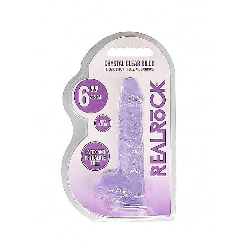 Realrock Crystal Clear Dildo with Balls 6 inch by Shots Toys - Non-Realistic Dildos