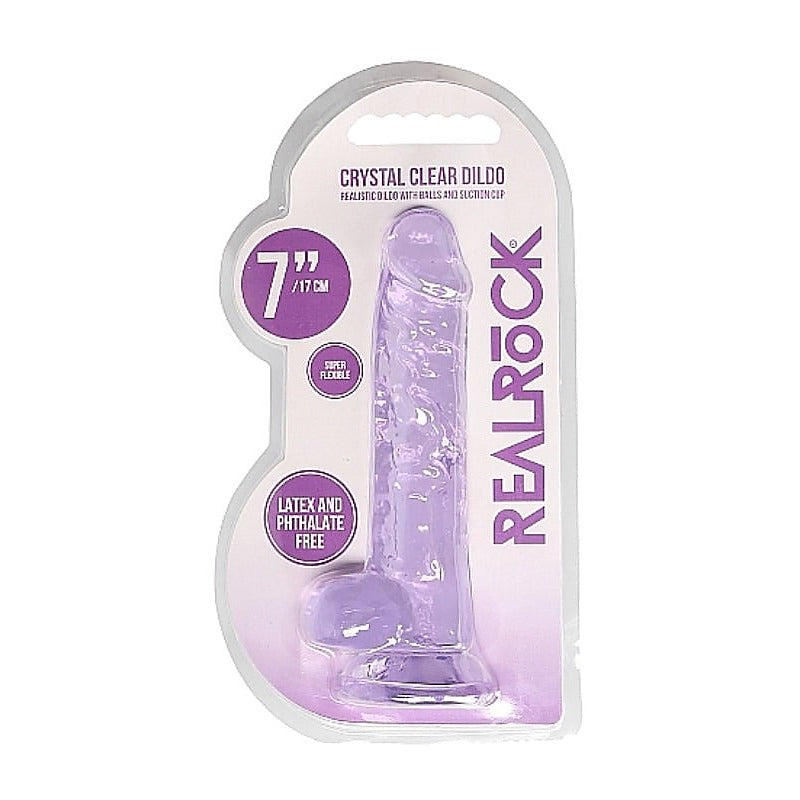 Realrock Crystal Clear Dildo with Balls by Shots Toys - Realistic Dildos