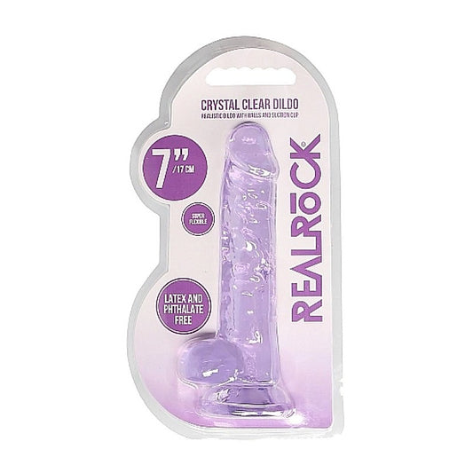 Realrock Crystal Clear Dildo with Balls by Shots Toys - Realistic Dildos