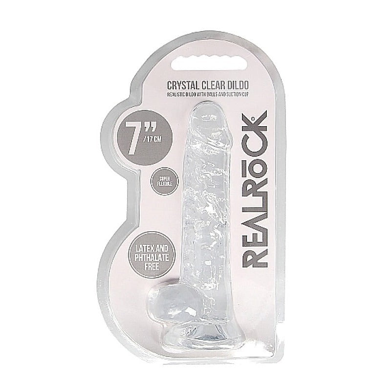 Realrock Crystal Clear Dildo with Balls by Shots Toys - Realistic Dildos