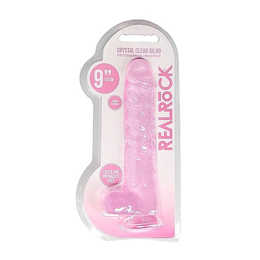 Realrock Crystal Clear Dildo with Balls 9 Inch by Shots Toys - Luxury Sex Toys