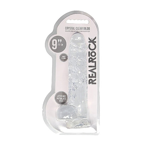 Realrock Crystal Clear Dildo with Balls 9 Inch by Shots Toys - Luxury Sex Toys