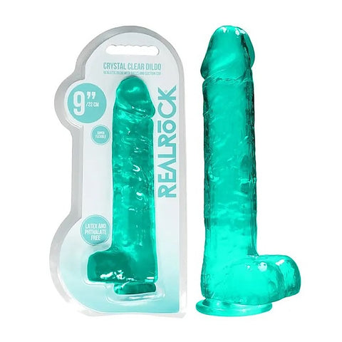 Realrock Crystal Clear Dildo with Balls 9 Inch by Shots Toys - Luxury Sex Toys