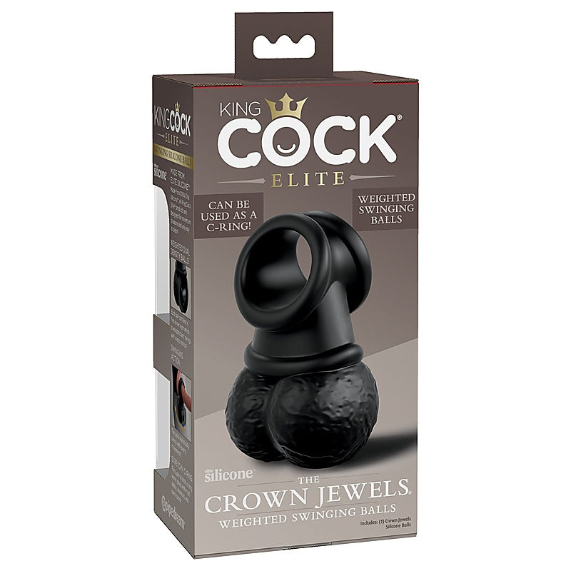 King Cock Elite The Crown Jewels Weighted Silicone Balls - Realistic Dildos