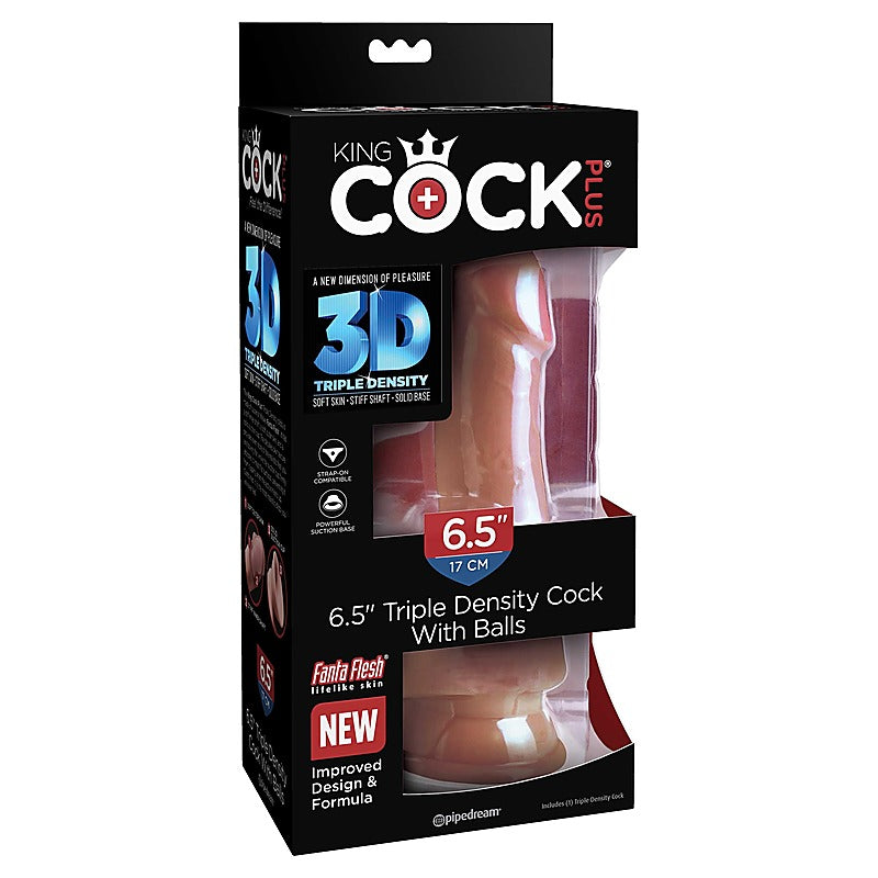 King Cock Plus 6.5 Inch Triple Density Cock with Balls - Realistic Dildos