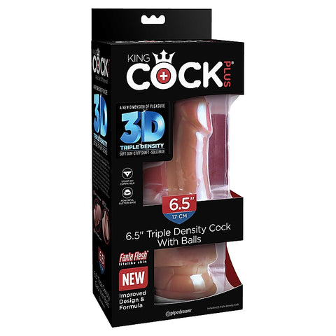 King Cock Plus 6.5 Inch Triple Density Cock with Balls - Realistic Dildos