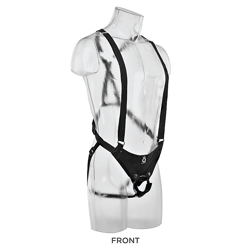 King Cock 11 Inch Two Cocks One Hole Hollow Strap-on System - Realistic Dildos
