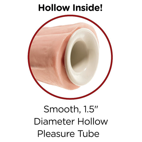 King Cock 11 Inch Two Cocks One Hole Hollow Strap-on System - Realistic Dildos