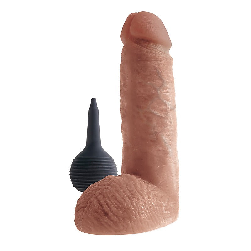 King Cock 8 Inch Realistic Squirting Cock with Balls - Realistic Dildos