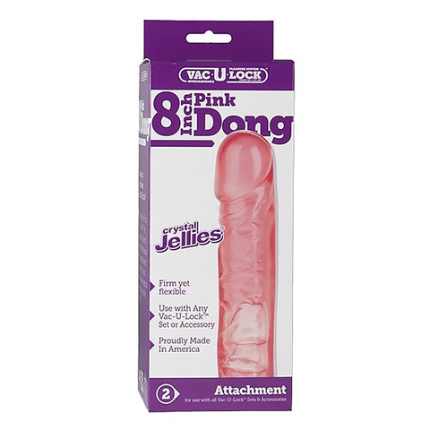 Vac-U-Lock 8 Inch Crystal Jellies Realistic Dong - Realistic Dildos
