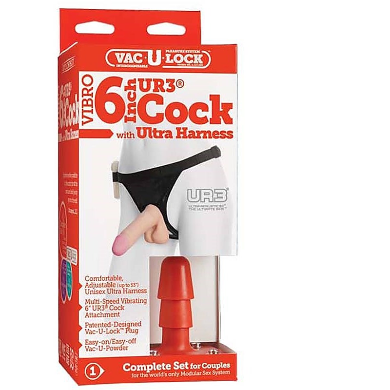 Vac-U-Lock Vibrating Sex Harness with 6" Cock by Doc Johnson - Strap On Sextoys