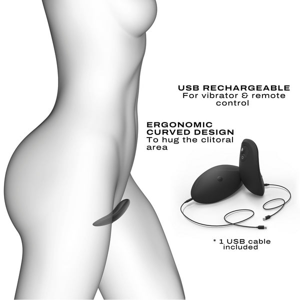 Marc DORCEL Discreet 10 Functions Panty Vibrator Black - Remote Control Vibrators