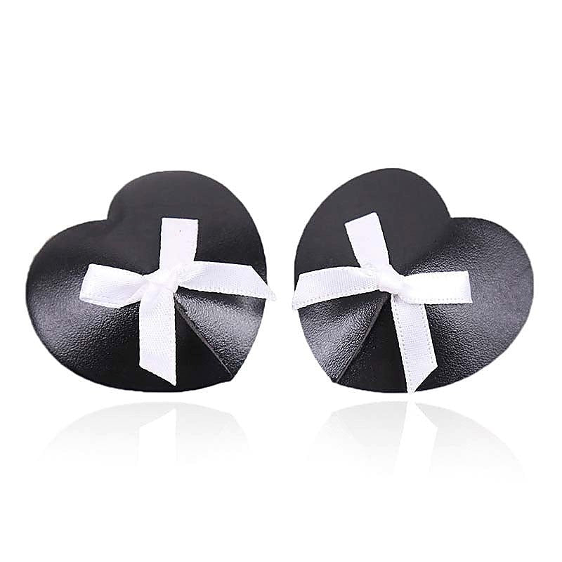 Black Heart White Box Nipple Pasties by Ella Bidoe - Fancy Dress Ups