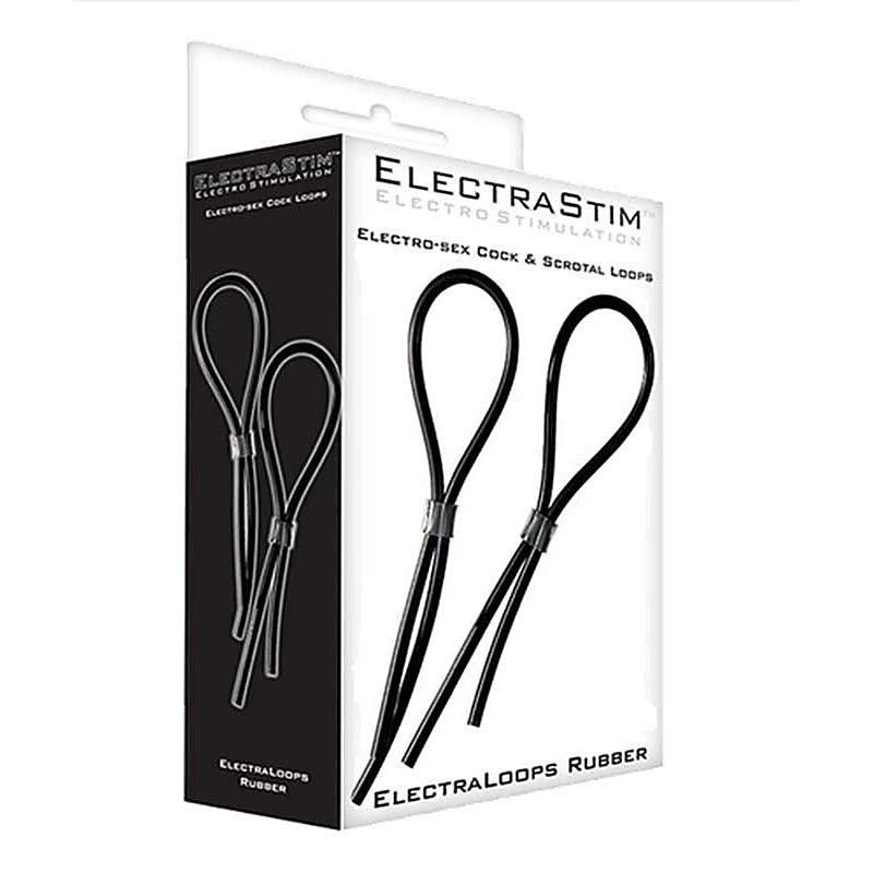 Rubber Adjustable Cock and Scrotal Loops by Electrastim - Electro Sex