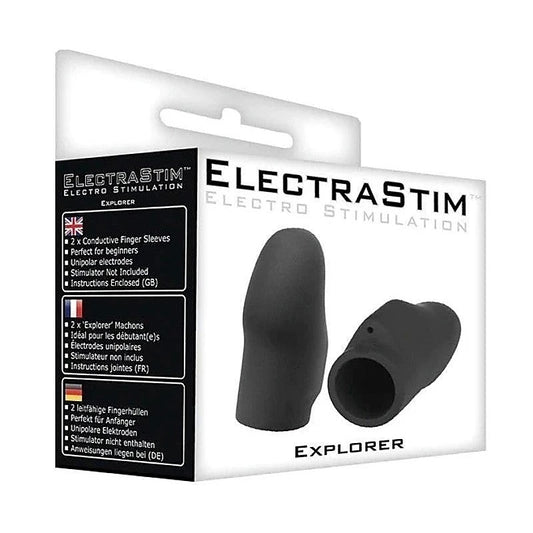 Silicone Noir Explorer Finger Sleeves by Electrastim - Electro Sex